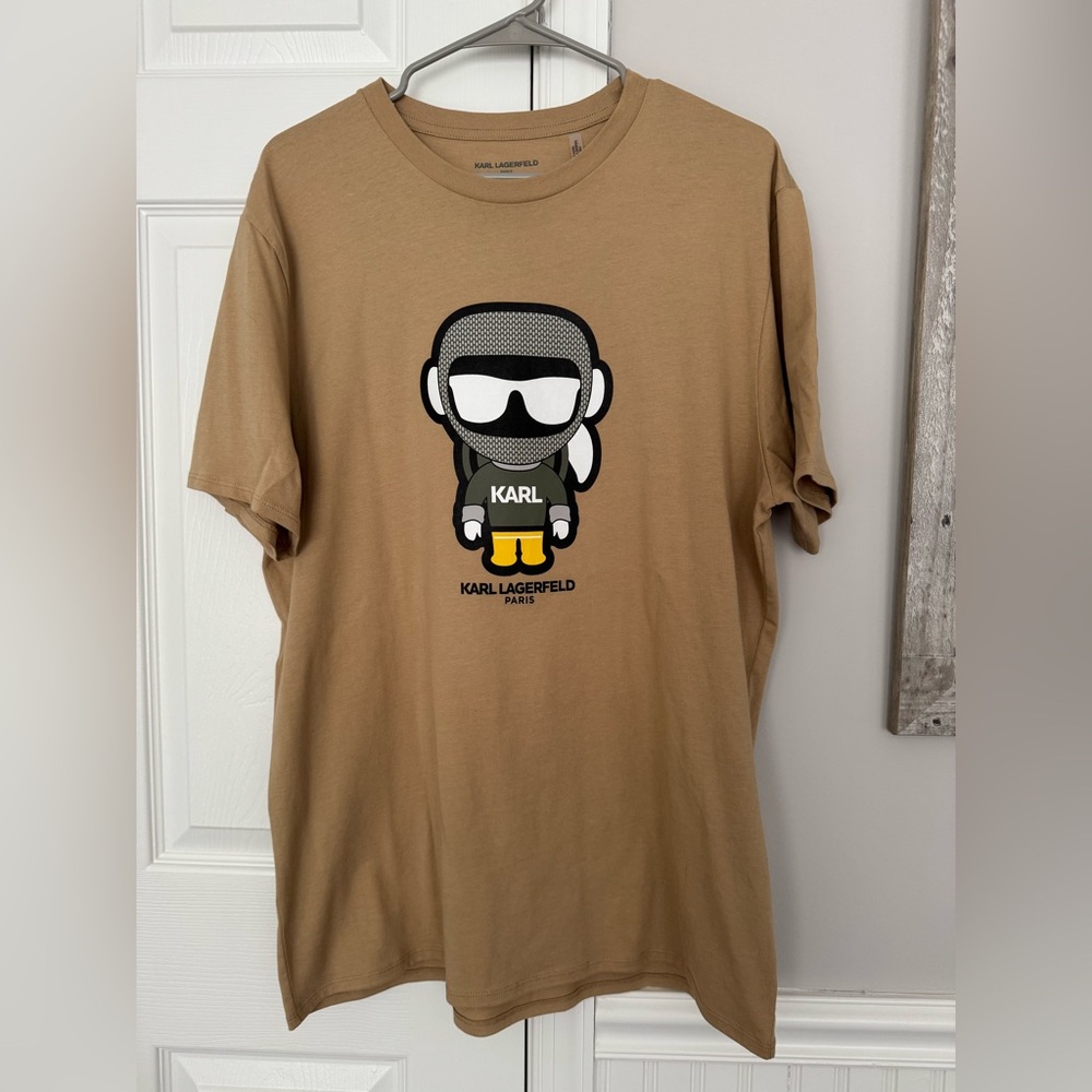 Karl Lagerfeld Tan Graphic T-Shirt for Men